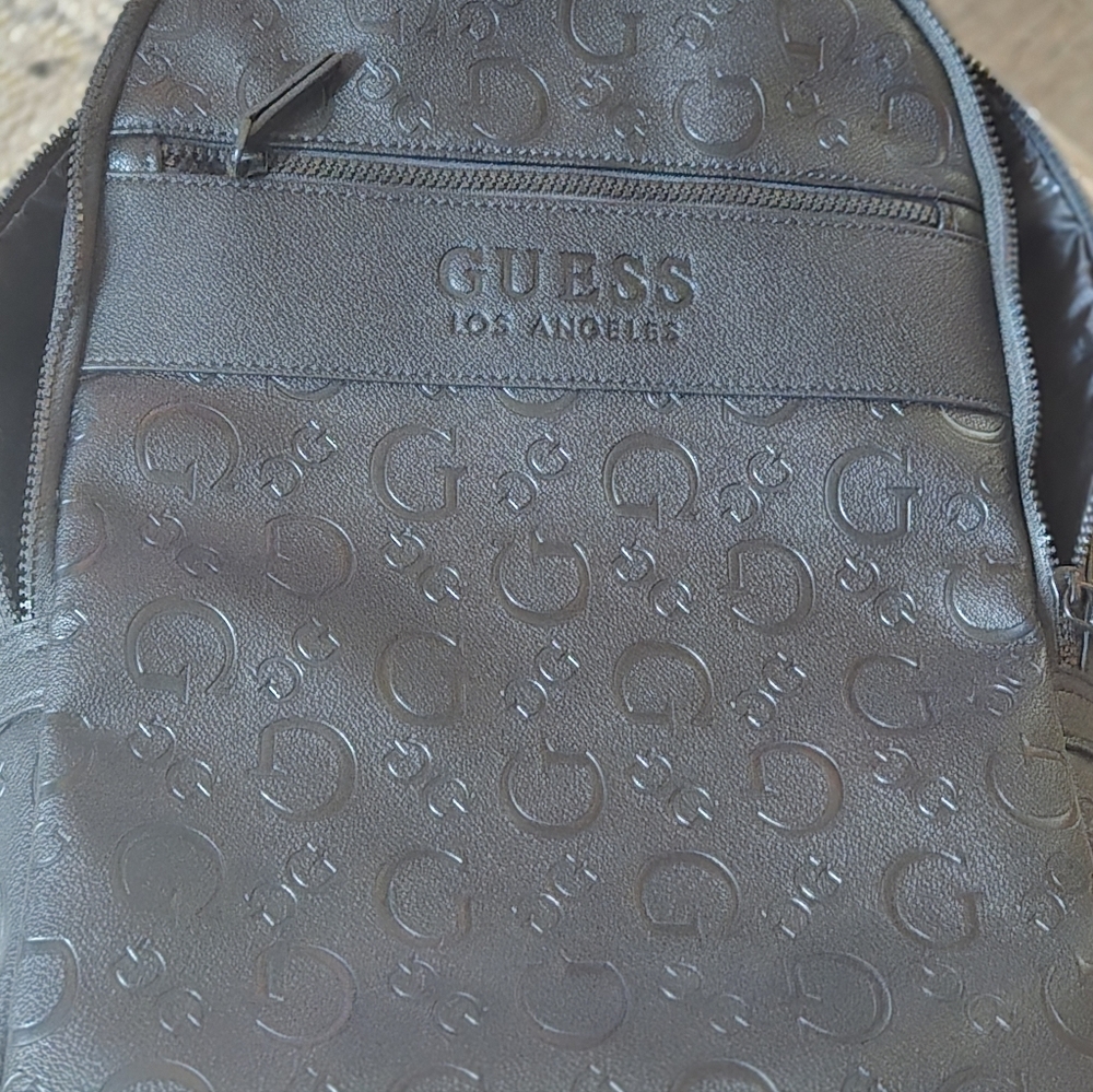 GUESS Charcoal Embossed Backpack - Picture 2 of 6